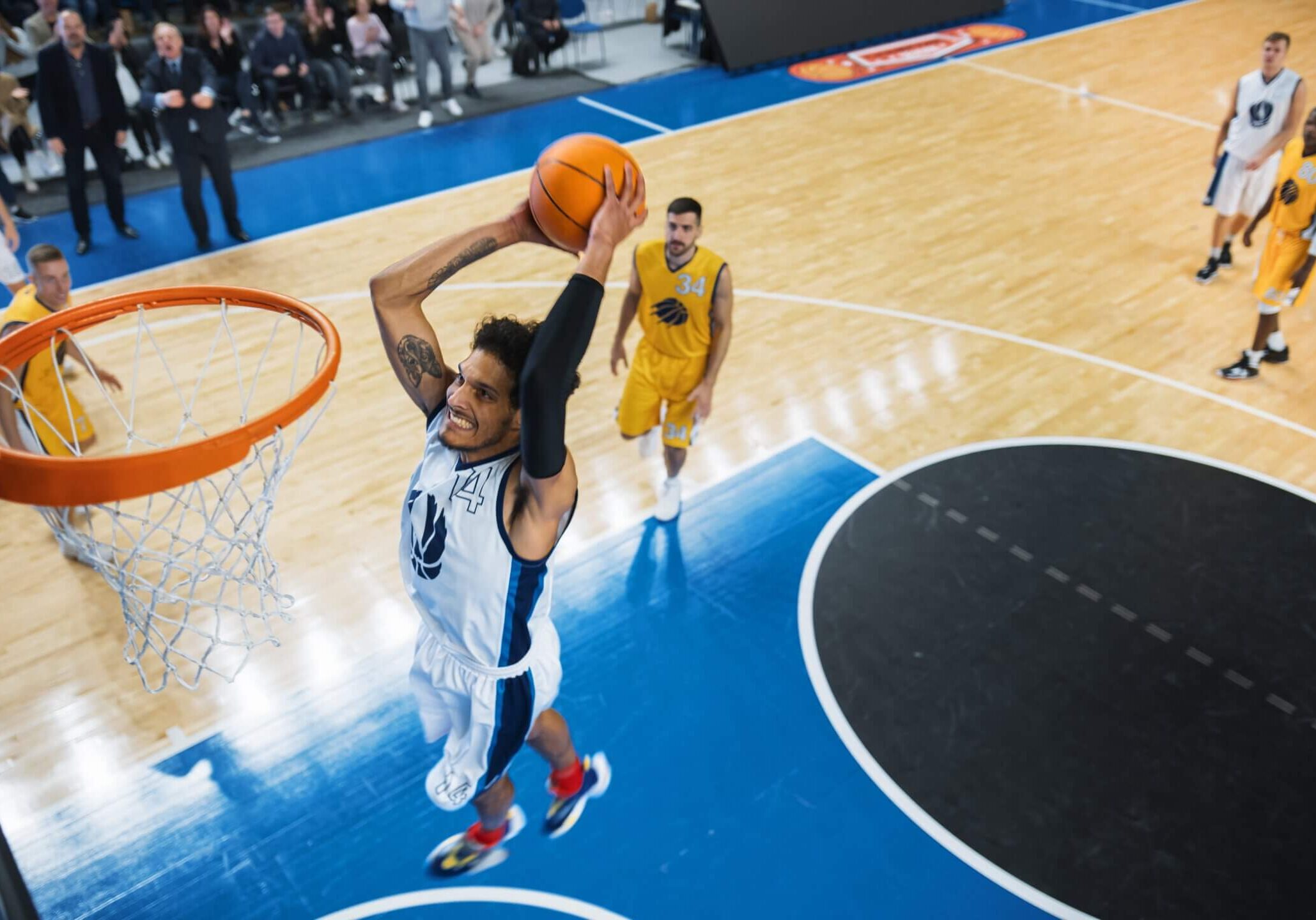 Cinematic,College,Basketball,Tournament:,Two,Young,Successful,Diverse,Teams,Play